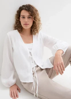 bonprix Bekleidung·Hosen|Jacken & Mäntel^Musselin-Bolero weiß
