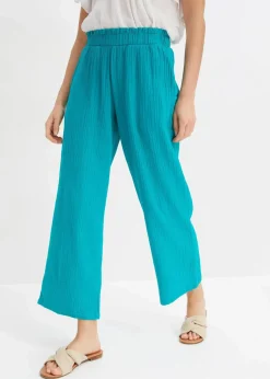 bonprix Hosen|Bekleidung·Kleider^Musselin-Culotte aus Baumwolle smaragd