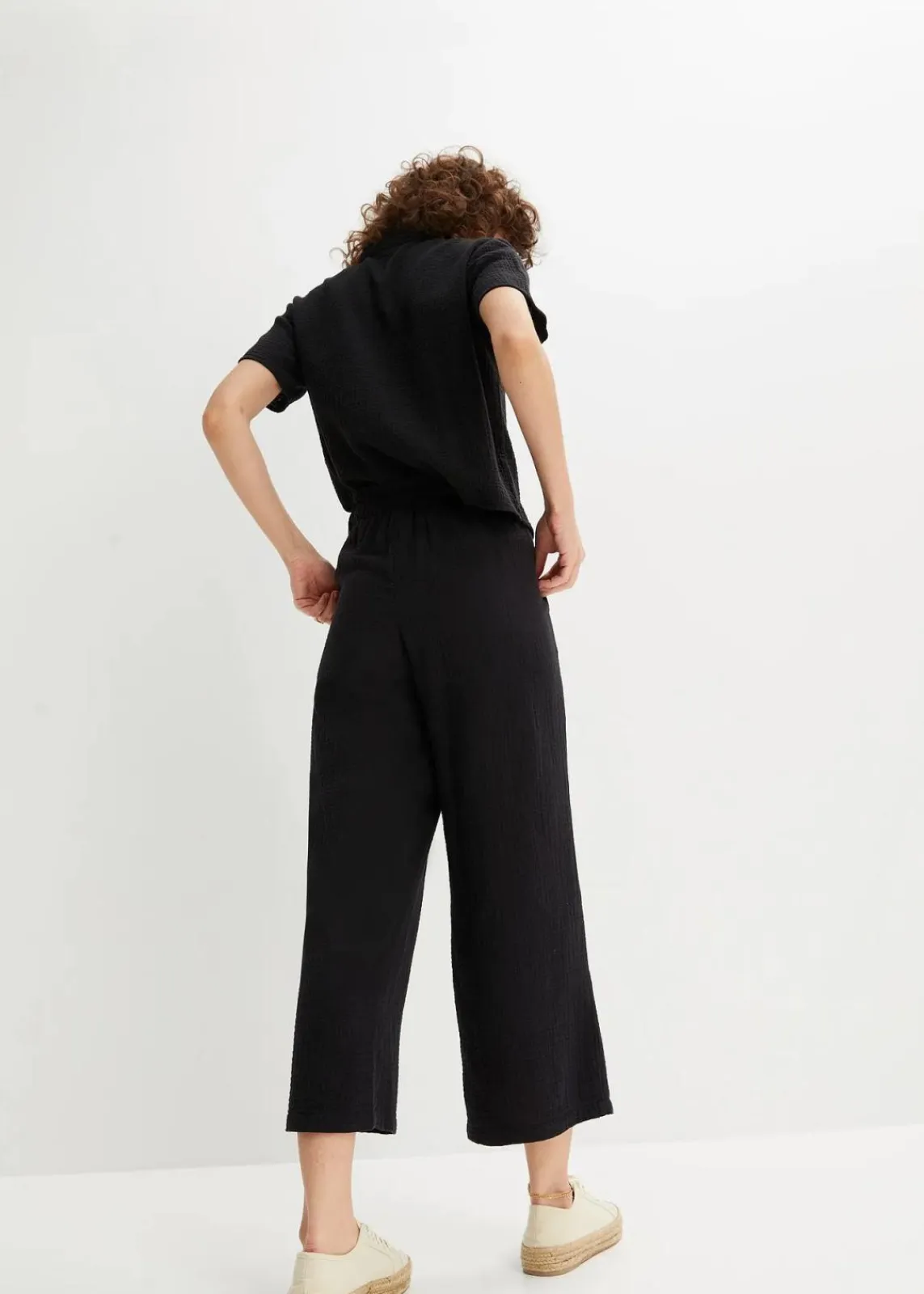 bonprix Bekleidung·Kleider|Hosen^Musselin-Culotte aus Baumwolle schwarz