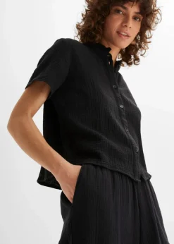 bonprix Bekleidung·Kleider|Hosen^Musselin-Culotte aus Baumwolle schwarz