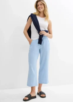 bonprix Hosen|Bekleidung·Kleider^Musselin-Culotte aus Baumwolle hellblau
