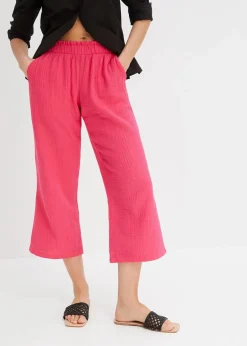 bonprix Hosen|Bekleidung·Kleider^Musselin-Culotte aus Baumwolle dunkelpink