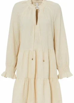 bonprix Bekleidung·Pullover & Strickjacken|Kleider^Musselin-Kleid kieselbeige