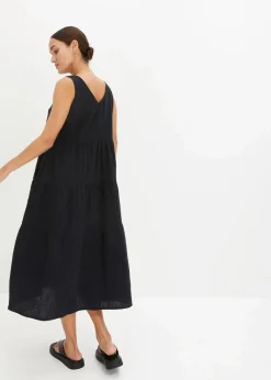 bonprix Kleider|Bekleidung·Pullover & Strickjacken^Musselin-Kleid aus reiner Baumwolle schwarz