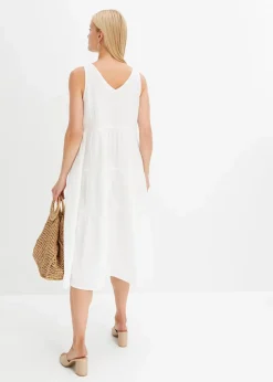 bonprix Bekleidung·Pullover & Strickjacken|Kleider^Musselin-Kleid aus reiner Baumwolle weiß