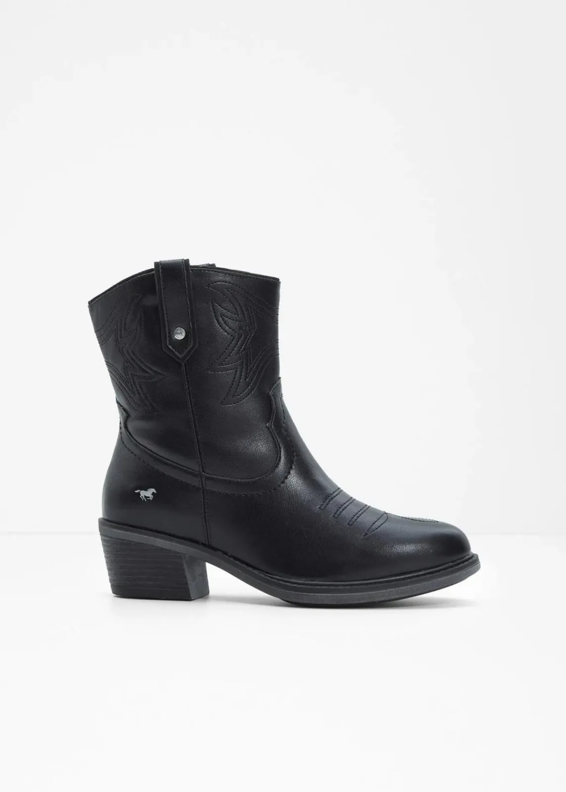 Mustang Stiefeletten|High Heels^Cowboy Stiefelette schwarz