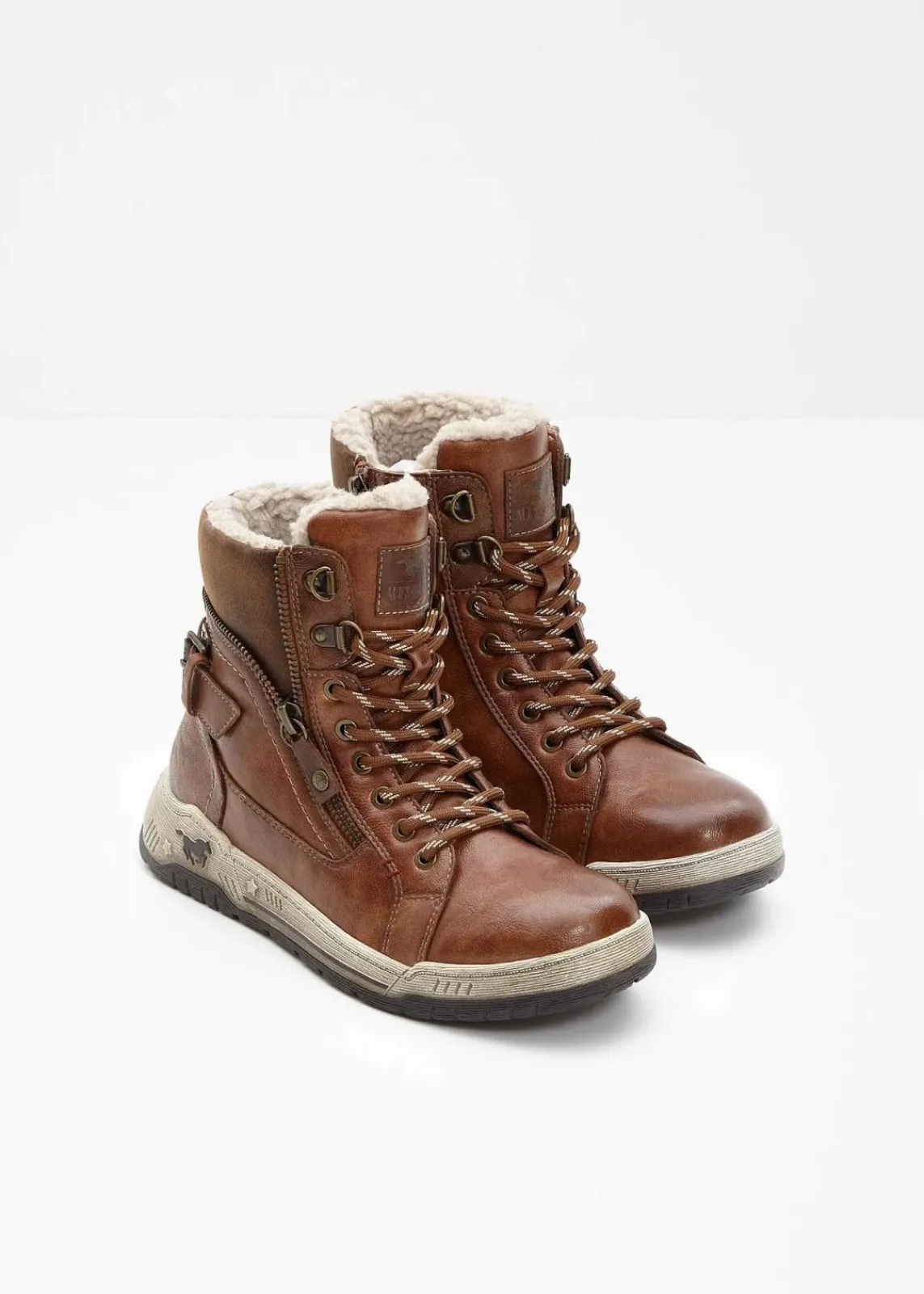 Mustang High Heels|Gefütterte Winterschuhe^High-Top-Sneaker cognac
