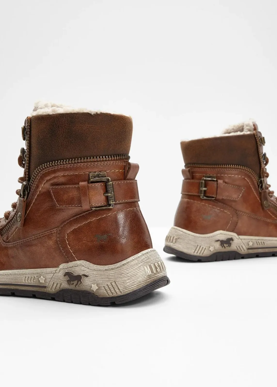 Mustang High Heels|Gefütterte Winterschuhe^High-Top-Sneaker cognac