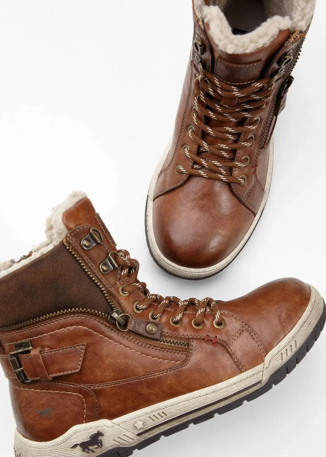 Mustang High Heels|Gefütterte Winterschuhe^High-Top-Sneaker cognac