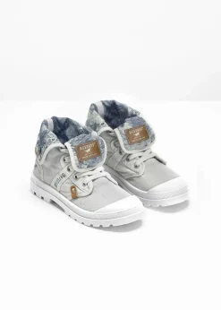 Mustang High Heels|Sneaker^High-Top-Sneaker aus Baumwoll-Canvas hellgrau