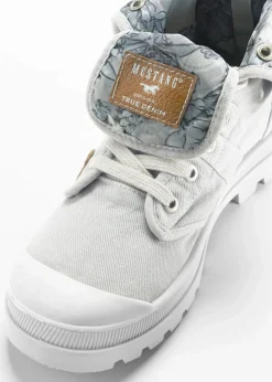 Mustang High Heels|Sneaker^High-Top-Sneaker aus Baumwoll-Canvas hellgrau