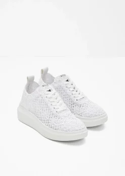 Mustang High Heels|Sneaker^Plateau Sneaker weiß