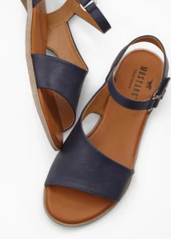 Mustang High Heels|Sommerschuhe^Sandalen dunkelblau