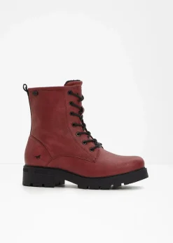 Mustang High Heels|Gefütterte Winterschuhe^Schnürboots rot