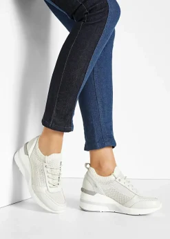 Mustang High Heels|Sneaker^Sneaker mit Keilabsatz graubeige