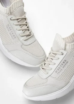 Mustang High Heels|Sneaker^Sneaker mit Keilabsatz graubeige