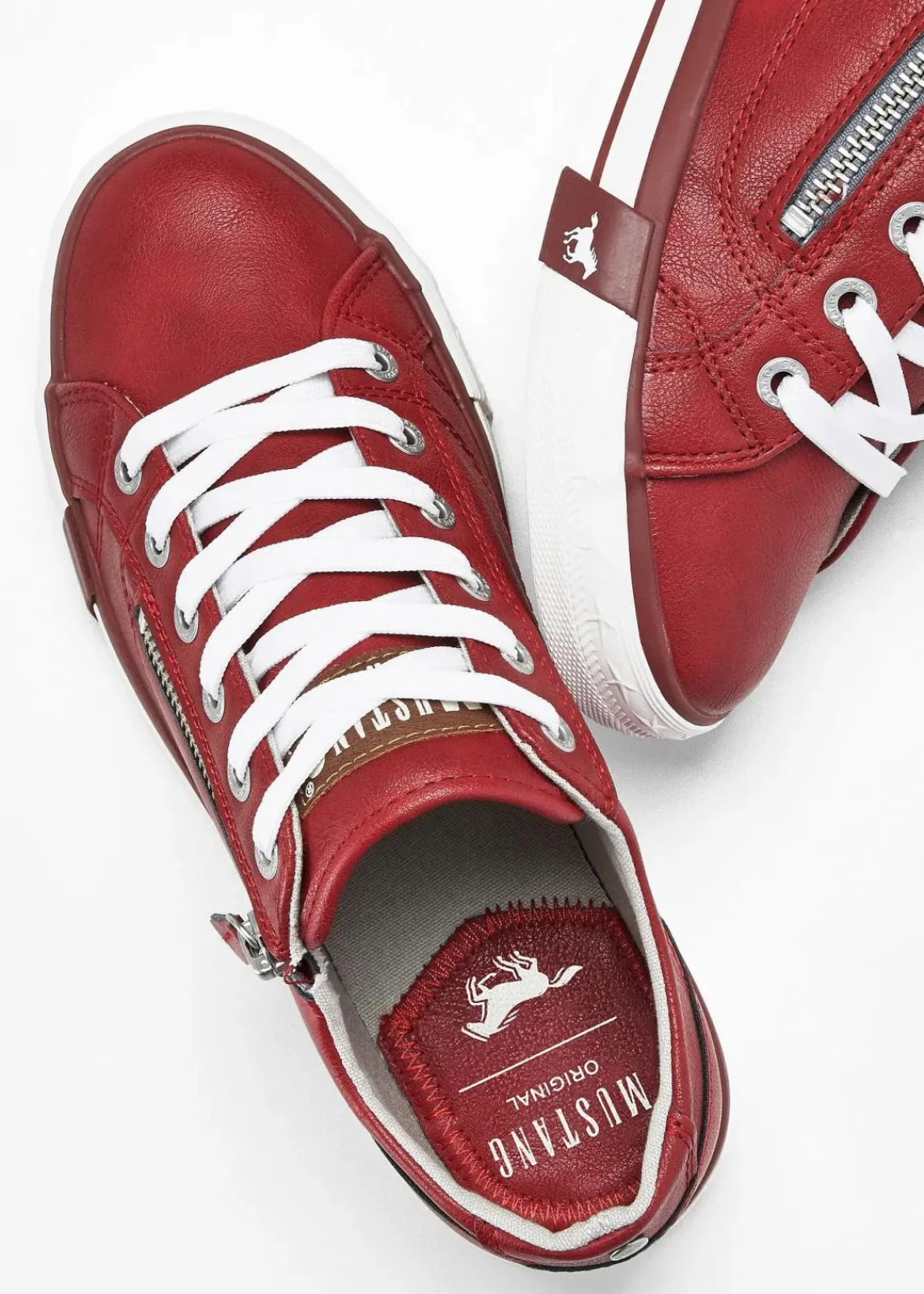 Mustang Sneaker|High Heels^Sneaker mit Reißverschluss rot
