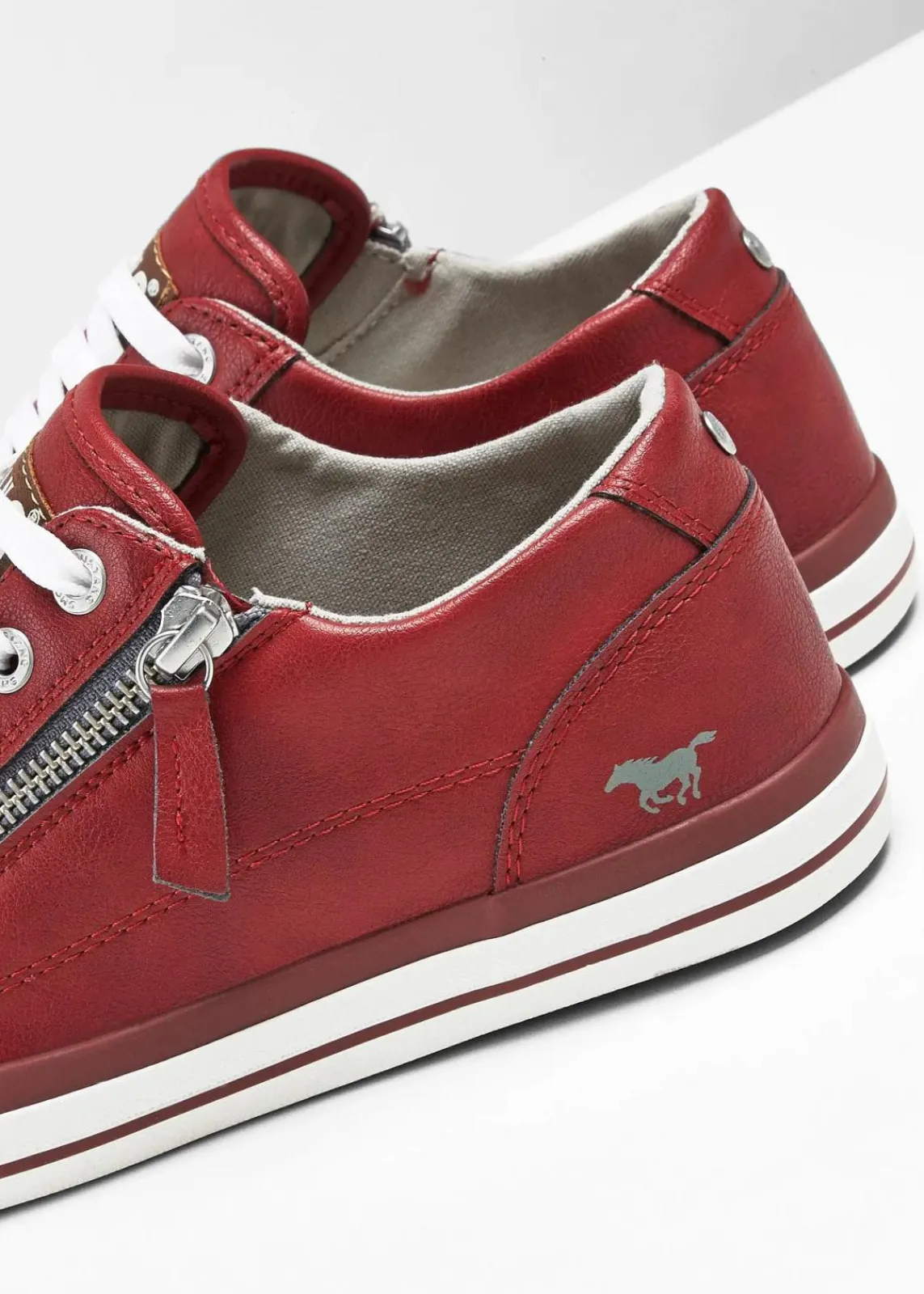 Mustang Sneaker|High Heels^Sneaker mit Reißverschluss rot