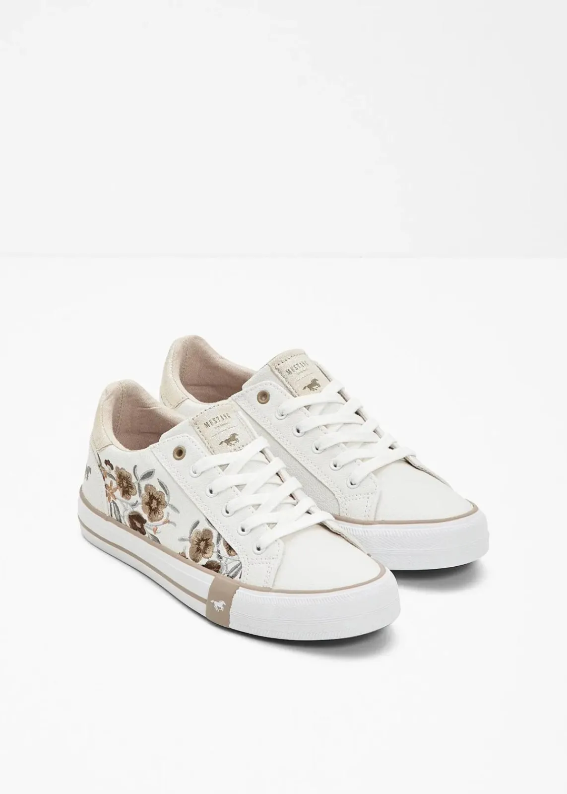 Mustang Sneaker|High Heels^Sneaker mit Stickerei weiß