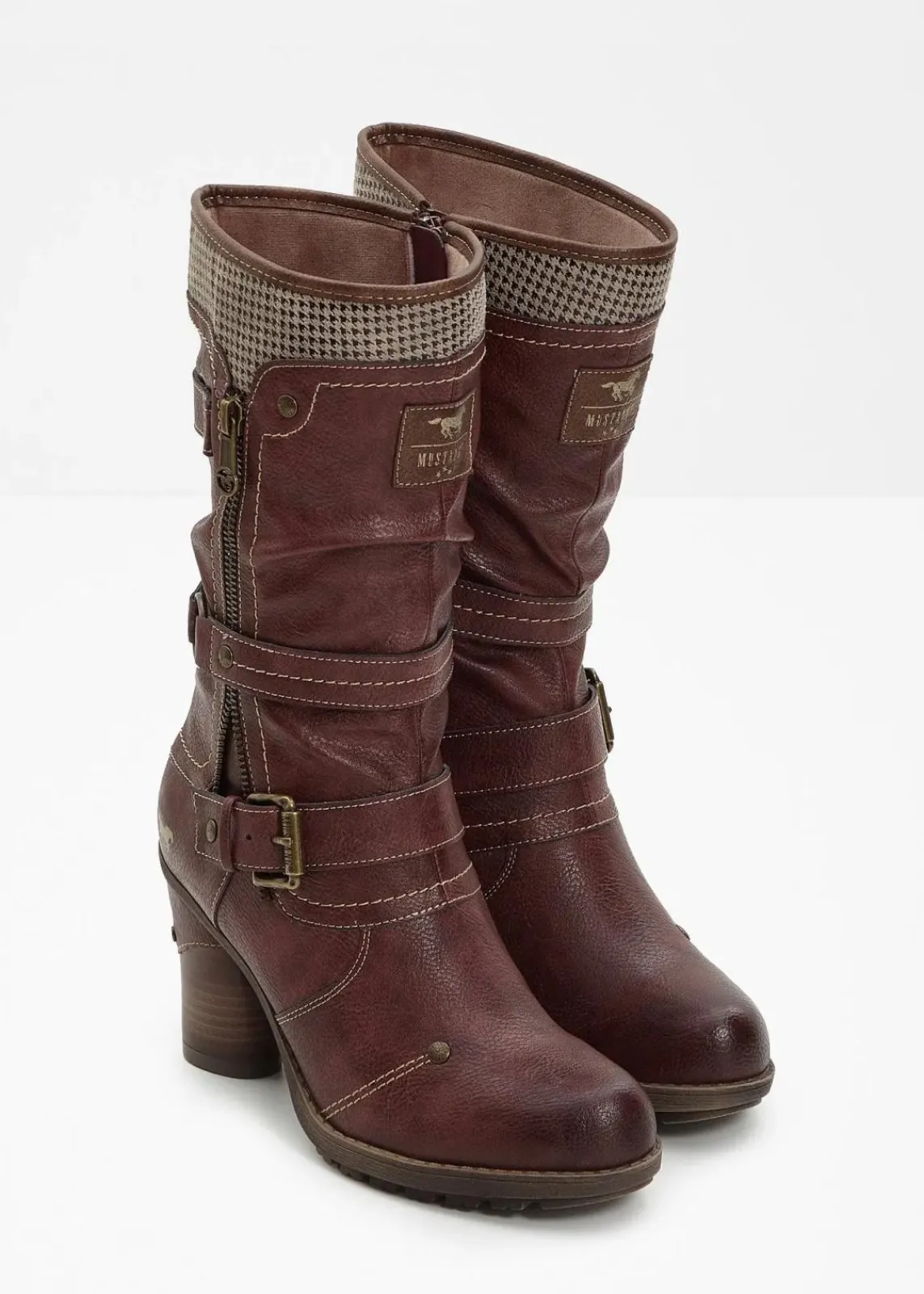 Mustang Stiefel|Gefütterte Winterschuhe^Stiefel bordeaux