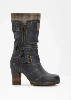 Mustang High Heels|Gefütterte Winterschuhe^Stiefel navy