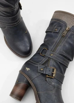 Mustang High Heels|Gefütterte Winterschuhe^Stiefel navy