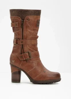 Mustang Stiefel|Gefütterte Winterschuhe^Stiefel cognac