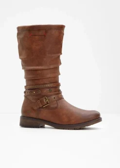 Mustang High Heels|Gefütterte Winterschuhe^Stiefel cognac