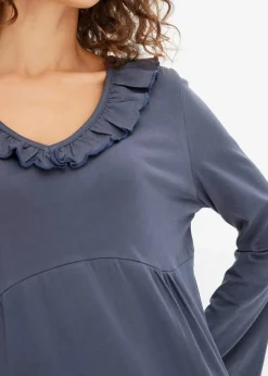 bonprix Wäsche·Nachtwäsche|Nachhaltigere Materialien^Nachthemd mit Rüschen nachtblau