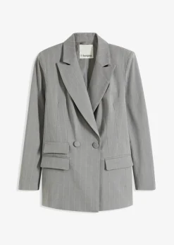 bonprix Blazer^Nadelstreifen Blazer grau/beige gestreift