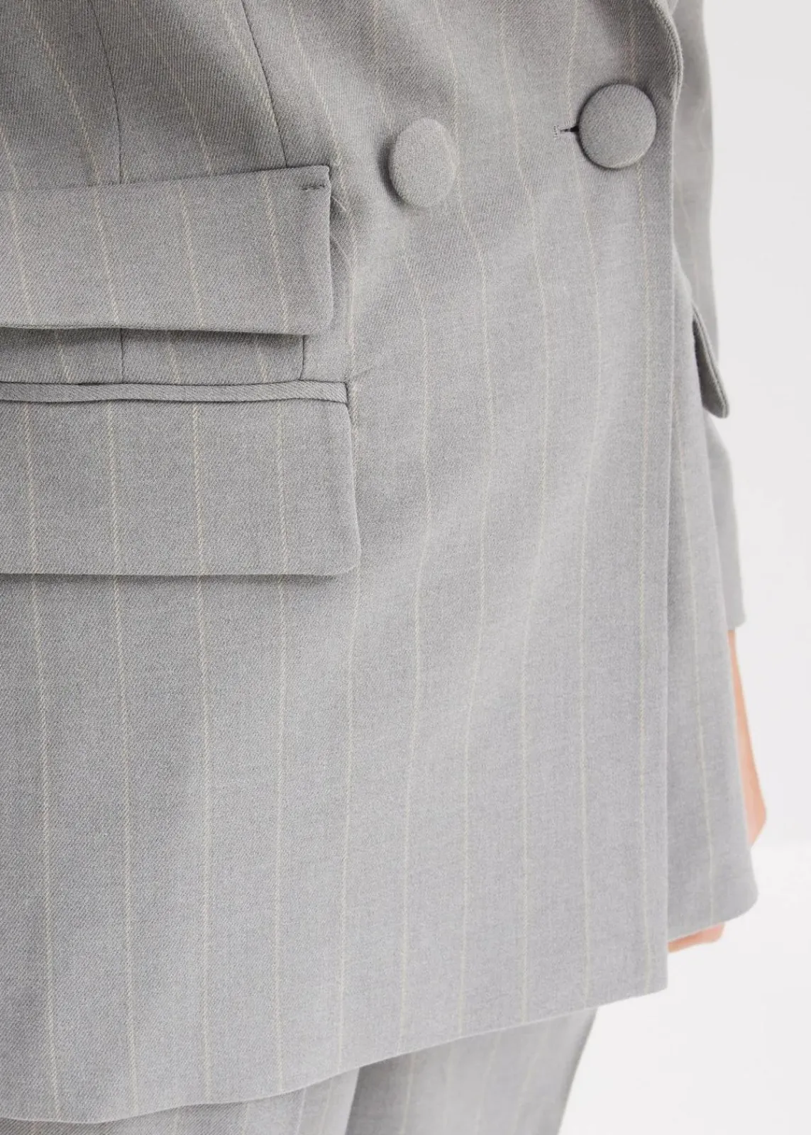bonprix Blazer^Nadelstreifen Blazer grau/beige gestreift