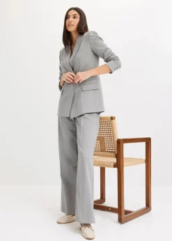 bonprix Blazer^Nadelstreifen Blazer grau/beige gestreift