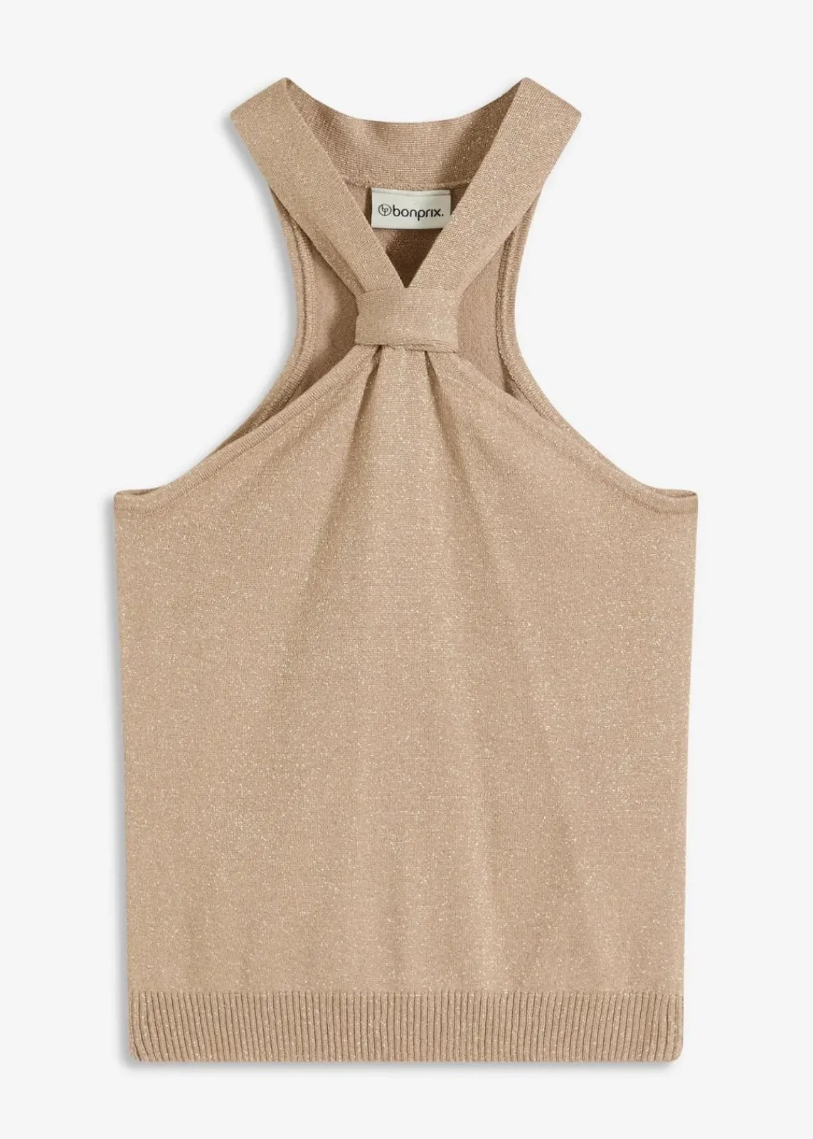 bonprix Strickmode|Shirts & Tops^Neckholder Top mit softer Viskose champagner metallic