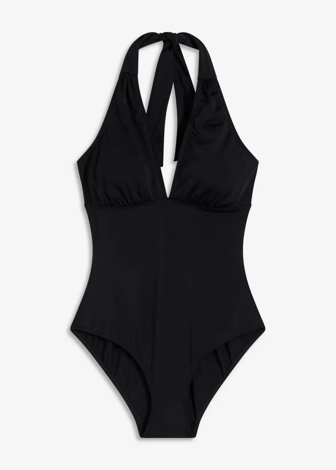 bonprix Nachhaltigere Materialien|Badeanzüge^Neckholder-Badeanzug mit tiefem V-Ausschnitt schwarz