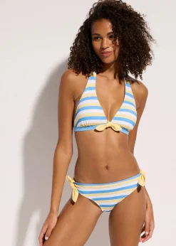 bonprix Nachhaltigere Materialien|Bikinis^Neckholder-Bikini mit Bindebändern (2-tlg. Set) babyblau/weiß gestreift