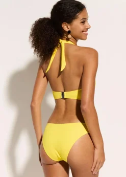 bonprix Nachhaltigere Materialien|Bikinis^Neckholder-Bikini mit Raffung (2-tlg.Set) gelb