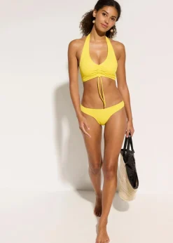 bonprix Nachhaltigere Materialien|Bikinis^Neckholder-Bikini mit Raffung (2-tlg.Set) gelb