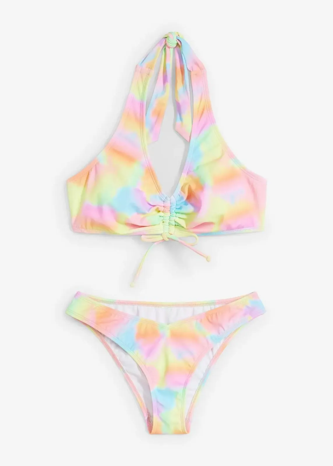 bonprix Nachhaltigere Materialien|Bikinis^Neckholder-Bikini mit Raffung (2-tlg.Set) bunt