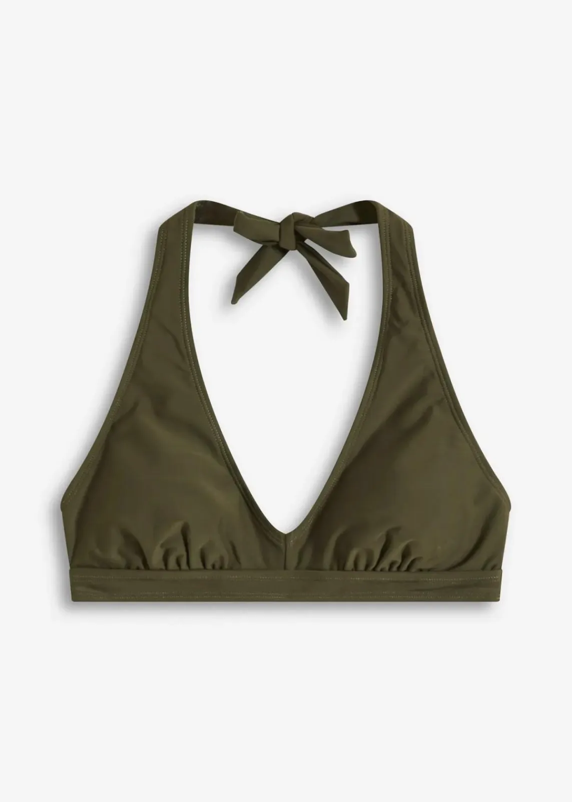 bonprix Nachhaltigere Materialien|Bikinis^Neckholder-Bikinioberteil mit V-Ausschnitt dunkeloliv