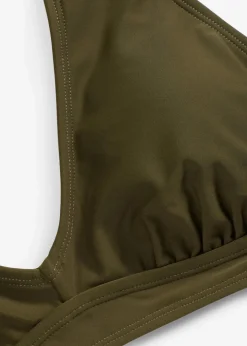 bonprix Nachhaltigere Materialien|Bikinis^Neckholder-Bikinioberteil mit V-Ausschnitt dunkeloliv