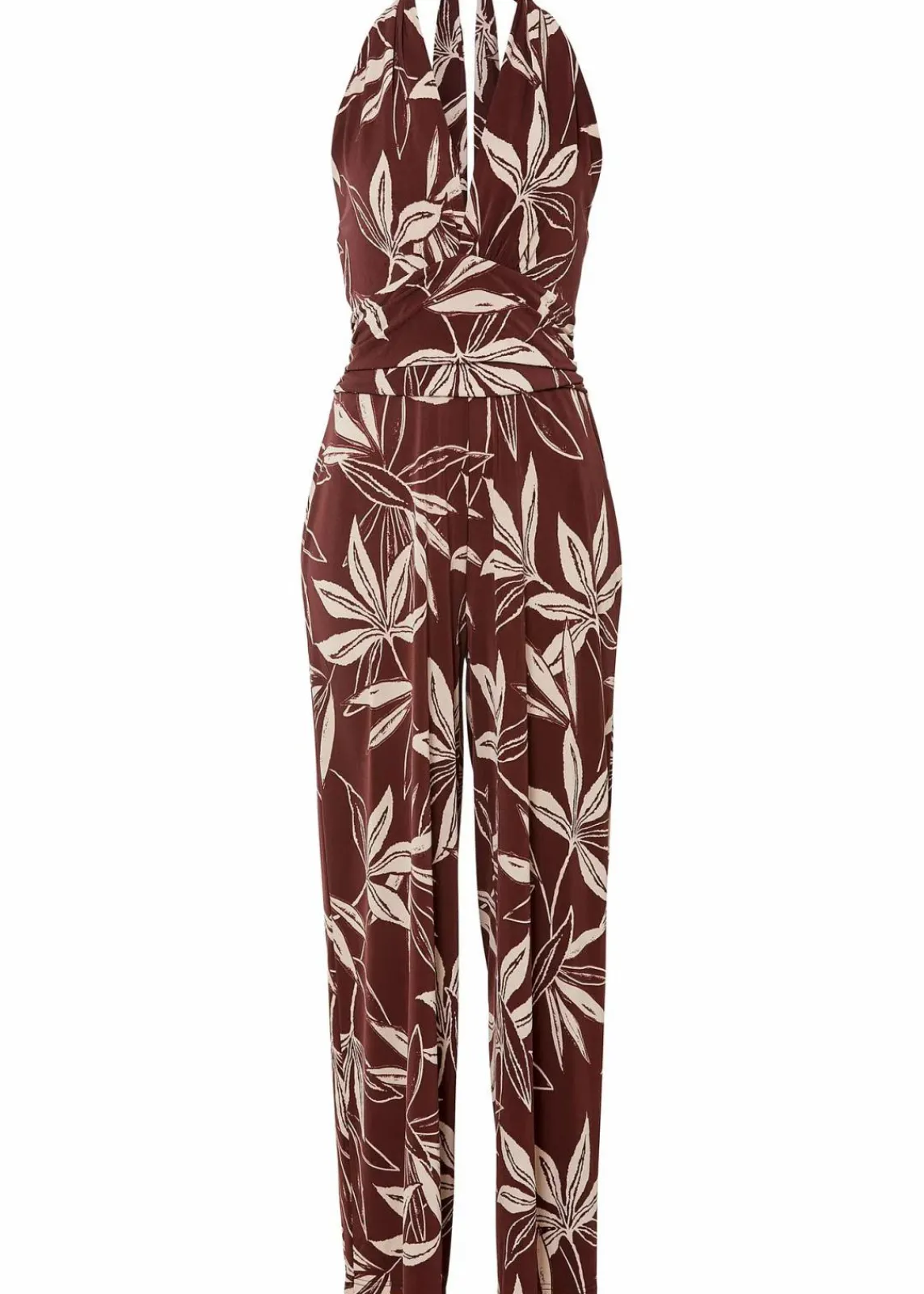 bonprix Bekleidung·Homewear|Jumpsuits^Neckholder-Jumpsuit braun/beige geblümt