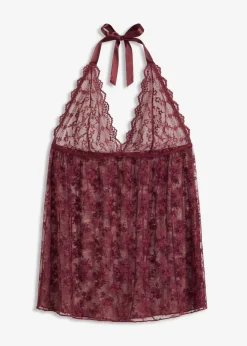bonprix Wäsche·Erotikwäsche|Erotikwäsche^Neckholderkleid aus Spitze burgunderrot