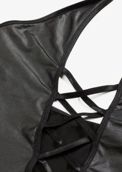 bonprix Wäsche·Erotikwäsche|Erotikwäsche^Neckholderkleid aus Wetlook schwarz
