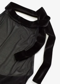 bonprix Wäsche·Erotikwäsche|Erotikwäsche^Neckholderkleid mit Samt schwarz
