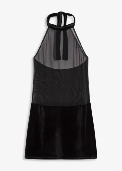 bonprix Wäsche·Erotikwäsche|Erotikwäsche^Neckholderkleid mit Samt schwarz