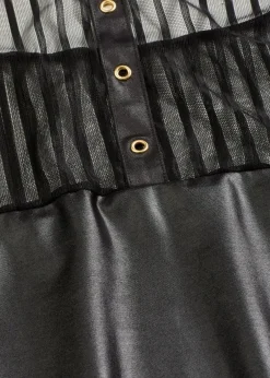 bonprix Wäsche·Erotikwäsche|Erotikwäsche^Neckholderkleid mit Wetlook schwarz