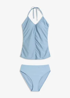 bonprix Nachhaltigere Materialien|Tankinis^Neckholder-Tankini mit Raffung (2-tlg.Set) rauchblau