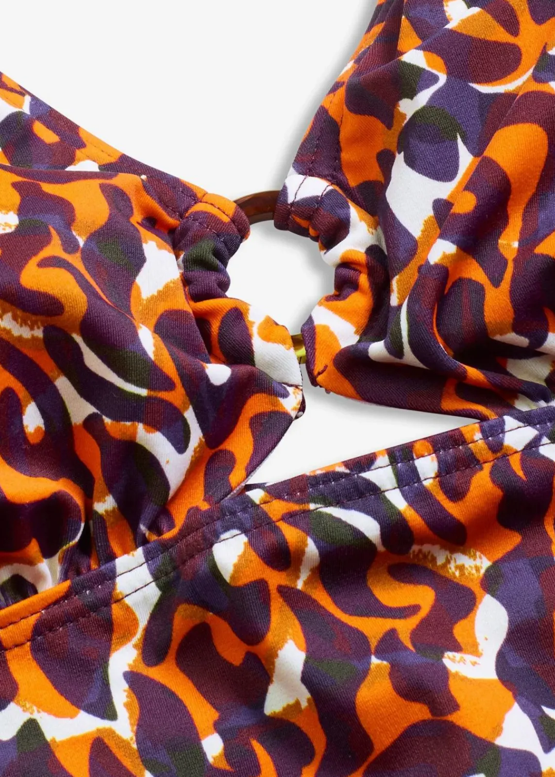 bonprix Nachhaltigere Materialien|Tankinis^Neckholder-Tankini mit Ringdetail (2-tlg.Set) lila/hellbraun leo bedruckt