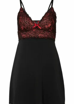 bonprix Corsagen & Negligés|Dessous^Negligé schwarz/rot