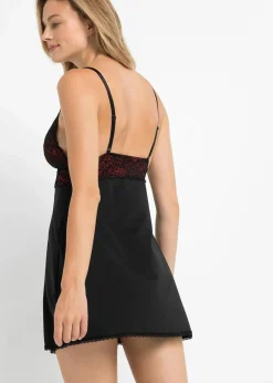 bonprix Corsagen & Negligés|Dessous^Negligé schwarz/rot